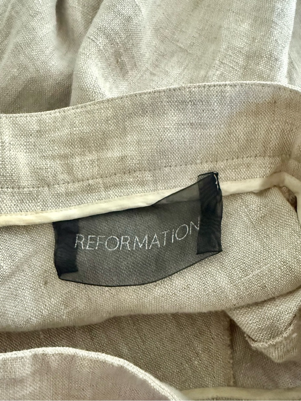 Reformation beige linen high waist midi skirt S - Picture 6 of 7